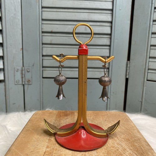 Vintage Native Sterling Silver Squash Blossom Screw Back Clip On