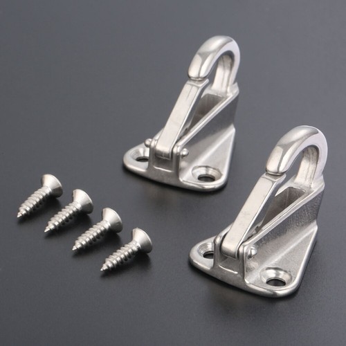 2Pcs 43cm Marine Grade 316 Stainless Steel Boat Yachting Spring Snap Fender Hook - Picture 5 of 10
