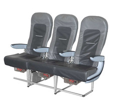 Airbus A320 Flugzeugsitz GRAU Leder Bank Reihe Airlineseat TOP ex Eurowings