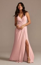 DB STUDIO jersey a-line women's dress w/ knot wedding bridal bridesmaid Size 16