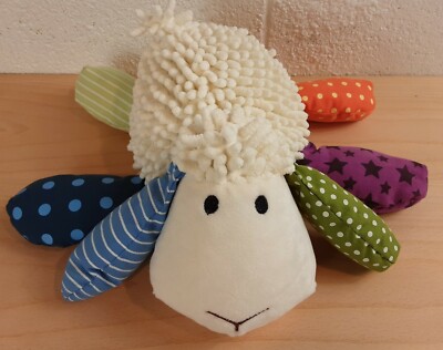 Wee Believers Sheep Lamp Stuffed Animal NO VOICE BOX Colorful Legs Texture 10''