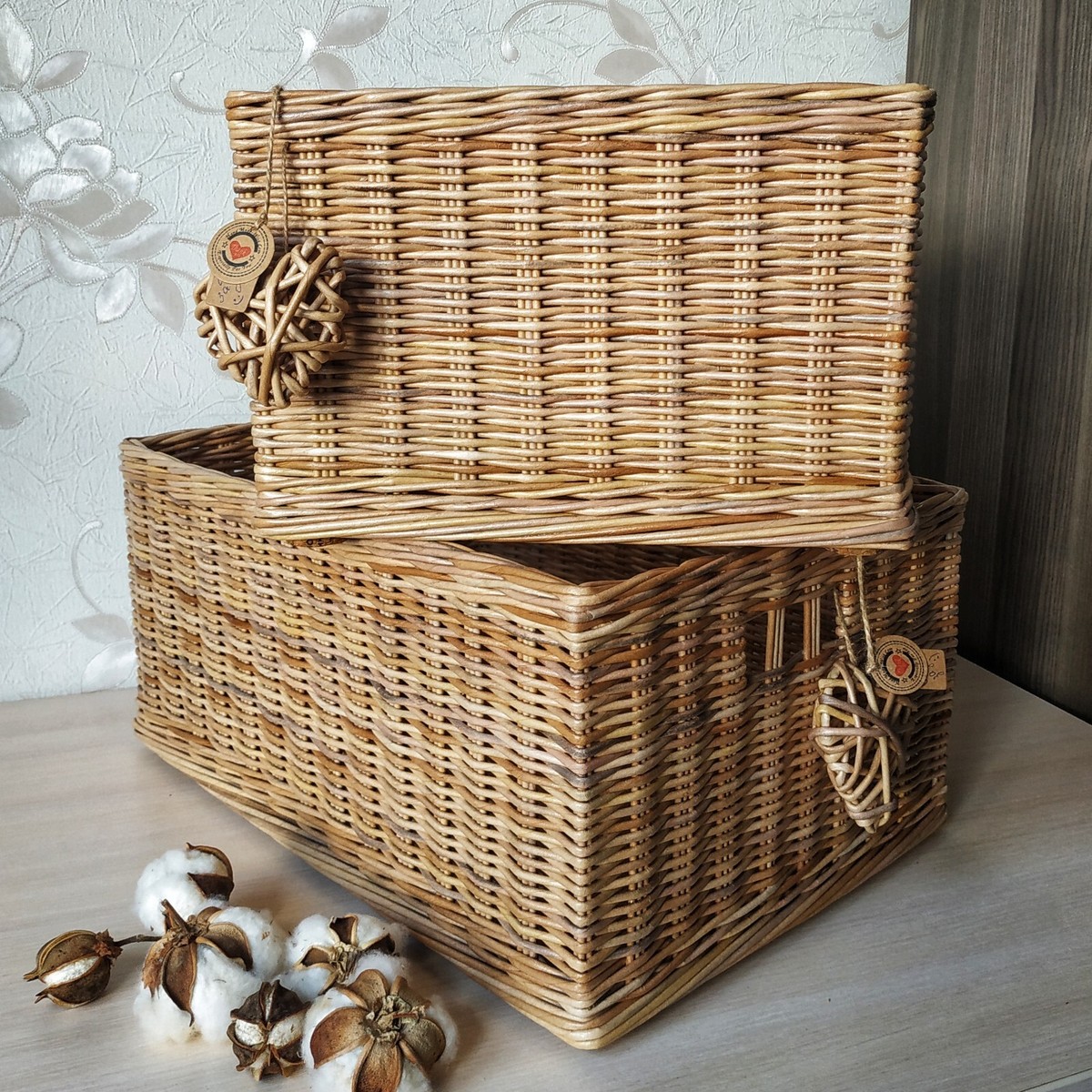 Beige Wicker Basket, basket for mudroom cubbies, custom size