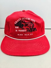 Vintage USA MADE Crazy Horse Mountain SD Trucker Hat Strapback Dad Cap