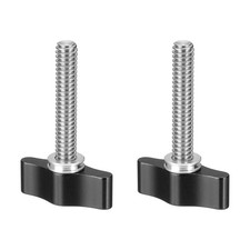 Clamping Screw Knob 1/4" x 1.91", 2Pcs Aluminum Alloy Camera Thumb Screws, Black