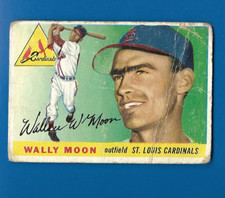 1955 Topps Wally Moon Vintage Card, St. Louis Cardinals (Poor Condition) #67