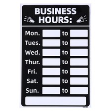 Business Hour Sign,1 Set PVC Car Sticker Operation Black Time