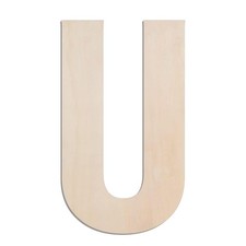 Large Wooden Letter U 17 Inch 1/4 Thick Big Wood Craft Wall Decor Unfinished