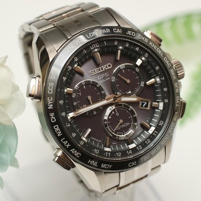 SEIKO ASTRON SBXB003 GPS SOLAR CHRONOGRAPH TITANIUM BLACK DUAL TIME UHR