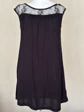 Twentyone Women’s Black Lace Yoke Sleeveless Shift Mini Dress Size Medium