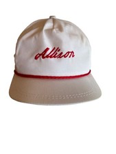 Allison Transmission White Trucker Hat Red Embroidery Rope Adjustable Vintage 80