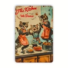 Vintage Dancing Cats Kitchen Retro Style Tin Metal Signs Home Décor 8x12