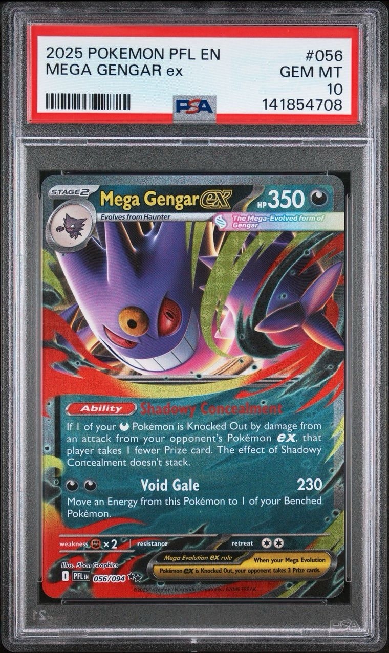 2025 Pokemon Phantasmal Flames # 056 Mega Gengar EX PSA 10 GEM MINT! Free Ship!