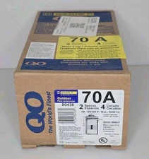 NEW QO 70 Amp 2-Space 4-Circuit Outdoor Main Lug Load Center w Cover 80438