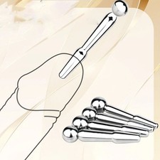Men Stainless Steel Penis Dilator Sounding Metal Urethral Stretching Penis Plug