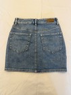 Garage Women’s Blue Denim Mini Skirt Front Zip with Pockets Solid TP/XS — photo 3