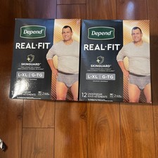 Depend Real Fit Maximum Absorbency Underwear for Men 24CT Grey L/XL