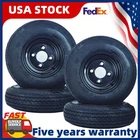 4-Pack Trailer Tires Wheels 8" Rim 4.80-8 480-8 4.80x8 PCD 4 Lug on 4" 6PR US
