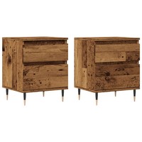 Nachttische 2Er Set Altholz-Optik 40X35X50 Cm Holzwerkstoff