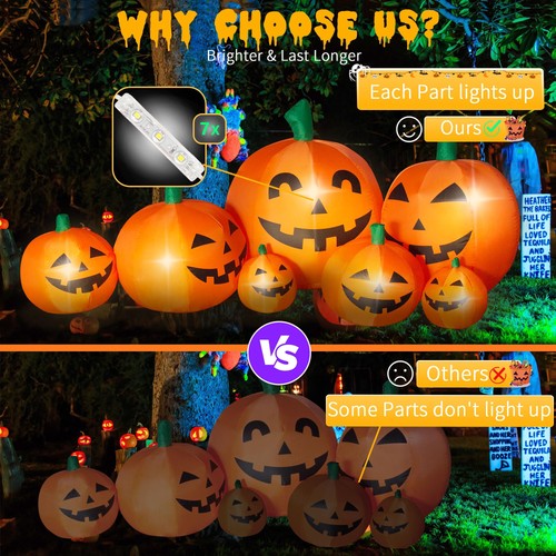 8.7FT Long Halloween Inflatables Outdoor Decorations Pumpkin Large Halloween ... - Picture 3 of 7