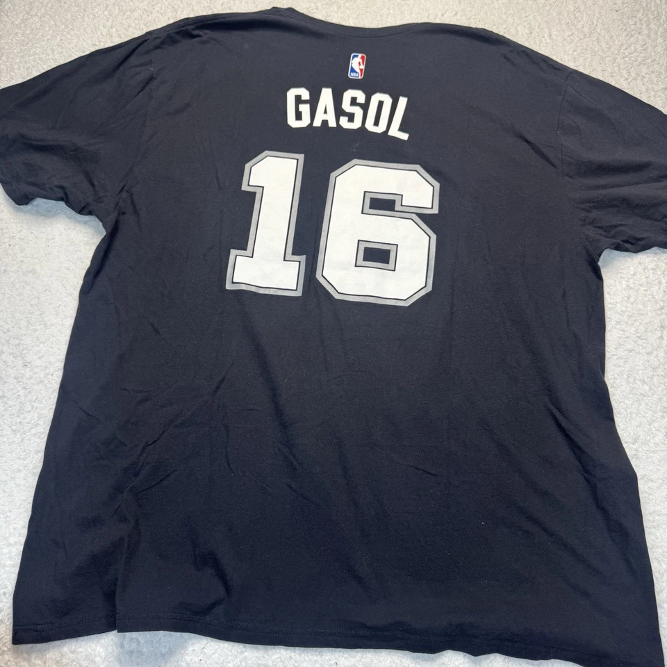 Camiseta Adidas Pau Gasol San Antonio Spurs #16 Jersey Tamanho 2XL Preta - Imagem 4 de 4