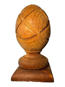 Vintage Wood Pineapple Pine cone Finial W/ Base & Screw 7”