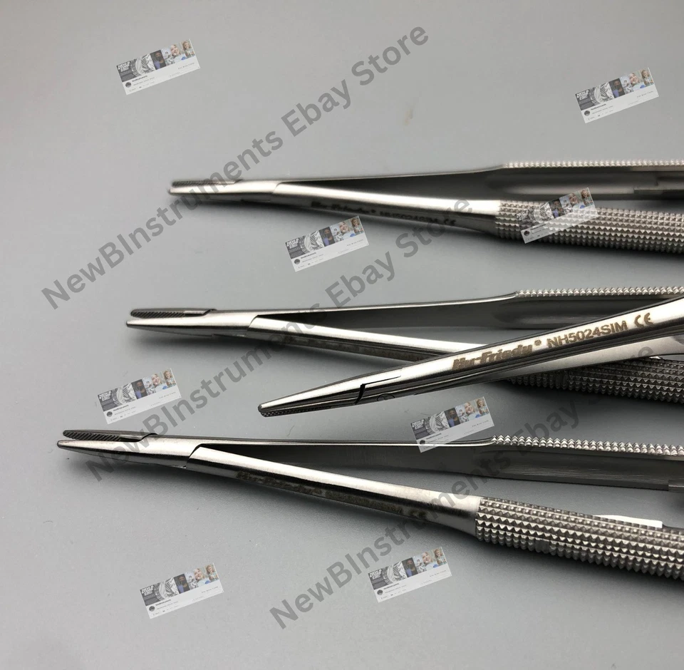 Soporte de aguja recto Hu Friedy Castroviejo 18 Cm (7") NH5024SIM Lote de 4 piezas Foto 2 de 4