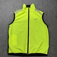 Chaleco de ciclismo de rendimiento para hombre medio amarillo brillante malla reflectante seguridad trasera