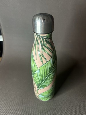 S'well Stainless Steel Insulated Bottle Nature Print Twist Lid Beige Green