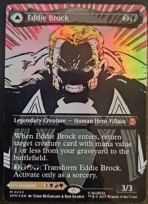 Eddie Brock / Venom (Borderless) Marvel's Spider-Man Foil Playtest Card