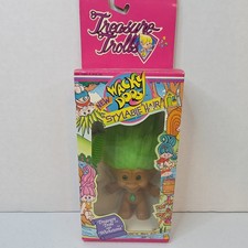 VTG TREASURE TROLL WITH WISH STONE Green Hair Doll ACE NOVELTY In Box