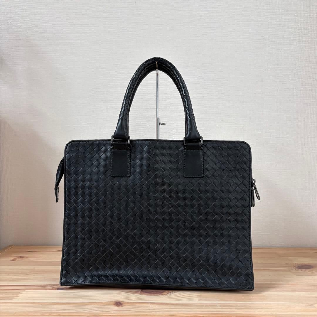 BOTTEGA VENETA Intrecciato Leather Tote Briefcase Business Bag Black A4 From Jp thumbnail 2