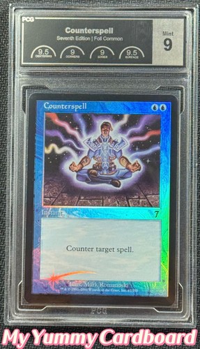 MTG Seventh Edition Counterspell Foil — PCG 9-Quad++ | Iconic Common Graded Card
