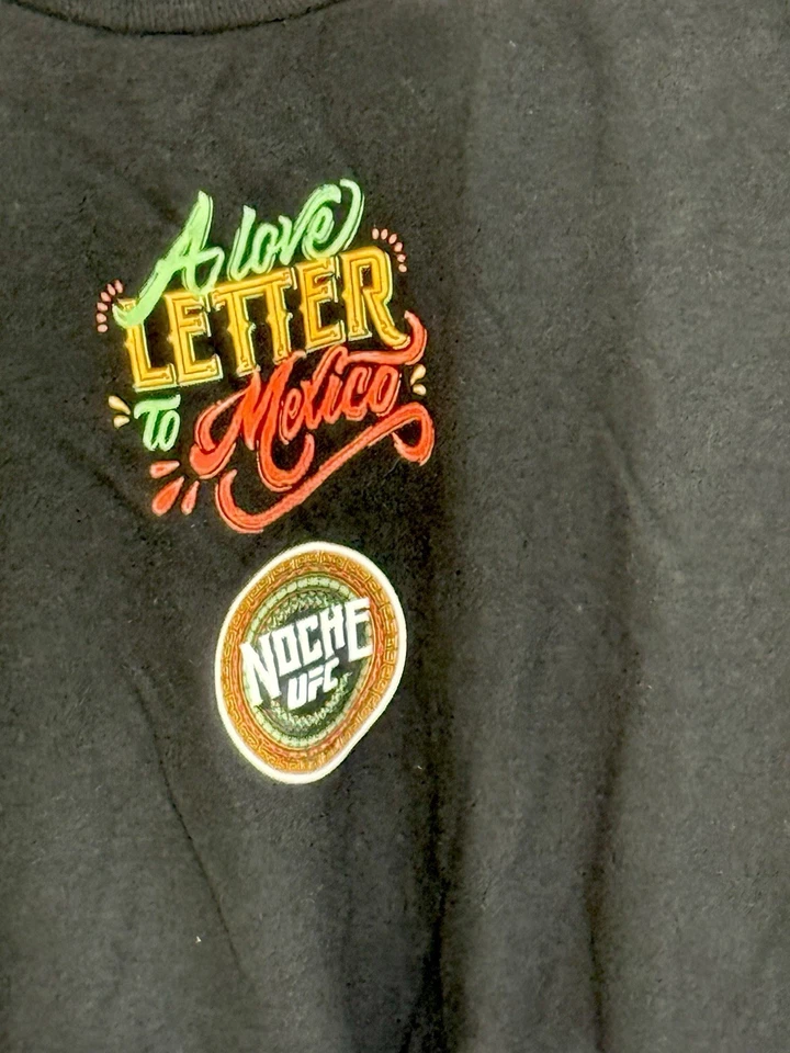 Nueva Camiseta Fanatics Para Hombre Negra Noche UFC Love Letter Talla Grande Foto 2 de 4