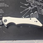 Kubey Pocketknife White G10 Handle SS Drop Point Plain Edge Liner Lock — photo 3