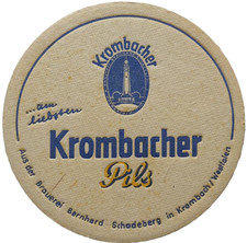 ALTER BIERDECKEL Krombacher Brauerei Bernhard Schadeberg 1803 gegründet Bierfilz