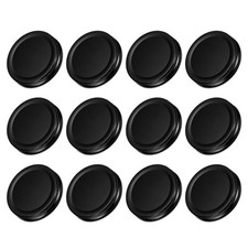 2.76" Regular Mouth Tin Plate Mason Jar Lids for Canning Jars Black 12Pcs
