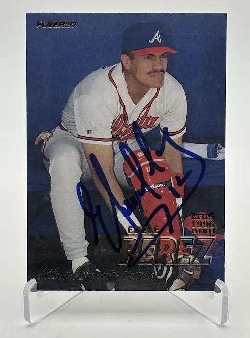 Eddie Perez 1997 Fleer Auto ( Braves )