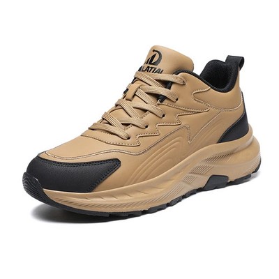 Men's Hiking Sneakers Thick Soled Cushioning Outdoor Walking Shoes Waterproof 