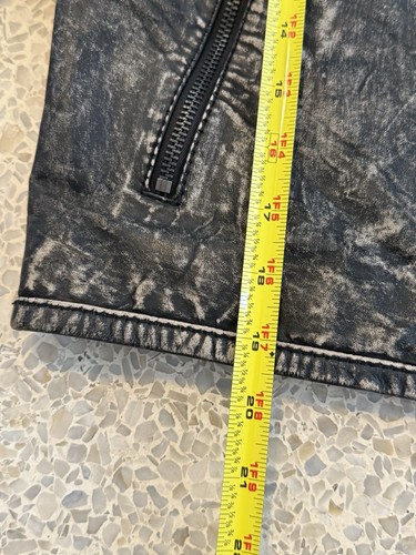 DIESEL JADEX Distressed Leather Jacket #78 faded biker jacket Boys 10 womens XS - Picture 13 of 15