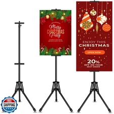 GSOW Poster Stand for Display, 80'' Adjustable Sign Stand Tripod, Retractable
