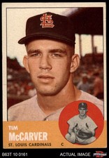 1963 Topps #394 Tim McCarver Cardinals 3 - VG