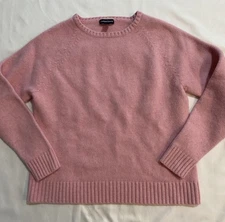 Lands End Women's Cashmere Blend Pink Sweater Size Large 14/16  Soft Pullover