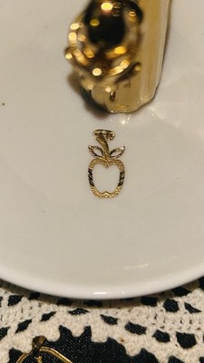 14K DZ (Dazzle) stamped Gold Apple Shaped Metal Pendant Jewelry Accessory 