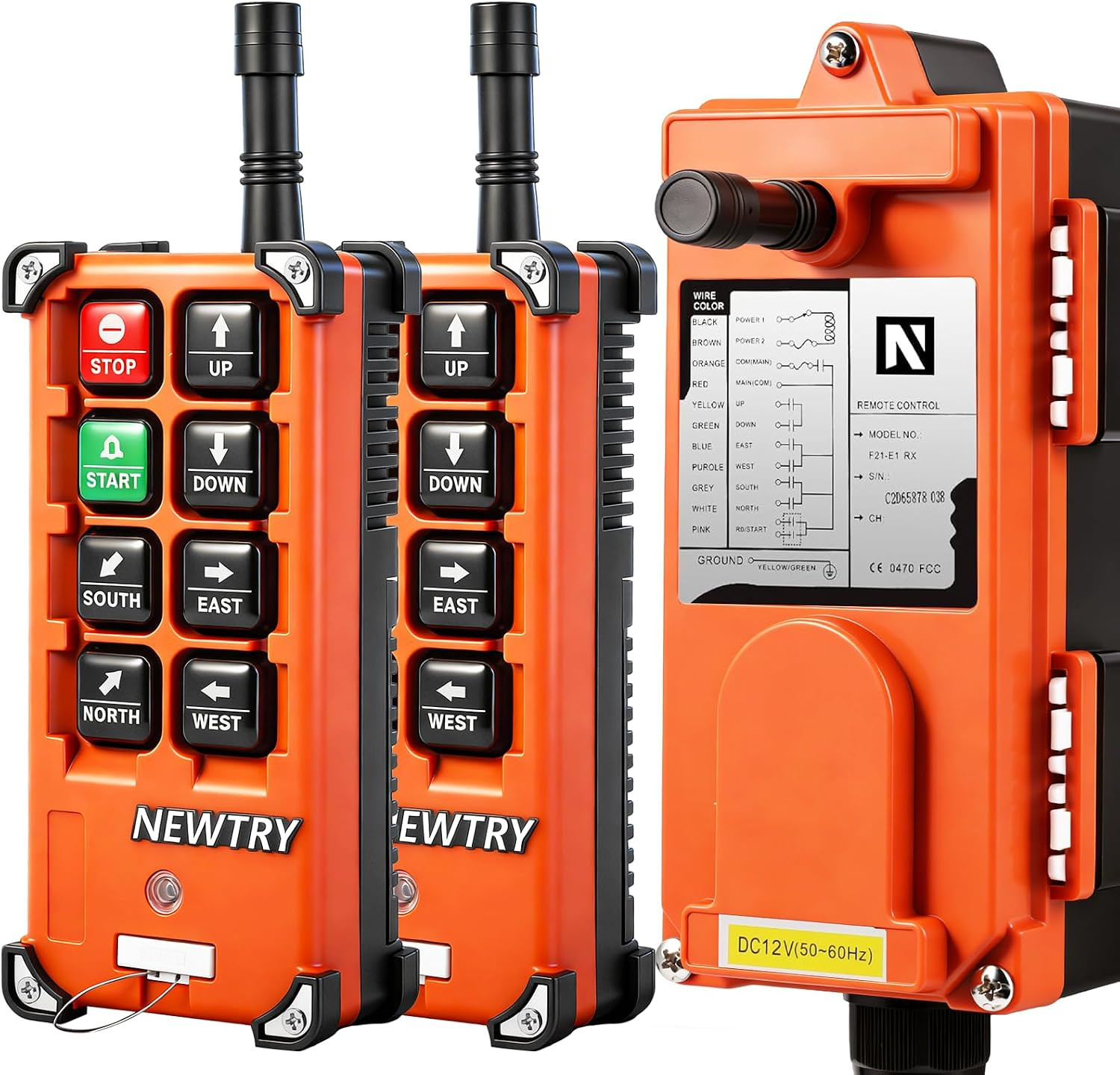 Crane Remote, 12V Wireless Crane Remote, Industrial Hoist Controller