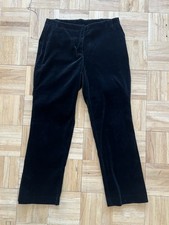 Vintage Y2K Black Velvet Women  s Straight Leg Trouser Size 8