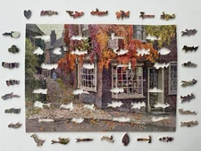 VICTORY ARTISTIC JIGSAW GOLD BOX WOOD PUZZLE CORNER SHOP RYE OUTDOOR STORE FALL