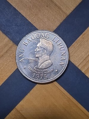1975 Philippines 5 Piso Ang Bagong Lipunan Series.Pres.Ferdinand Marcos.Circ.1pc