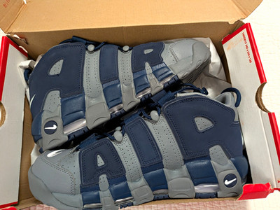 NEW Nike Air More Uptempo '96 Georgetown Cool Grey/White/Midnight Navy Size 10