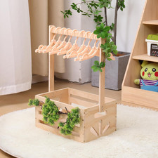Wooden Baby Shower Crate Closet Storage Nursery Hamper Handle Basket Hangers