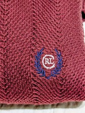 Chaps Ralph Lauren VTG Sweater Men Large Oversized 90s Boxy Maroon Knit Made USA